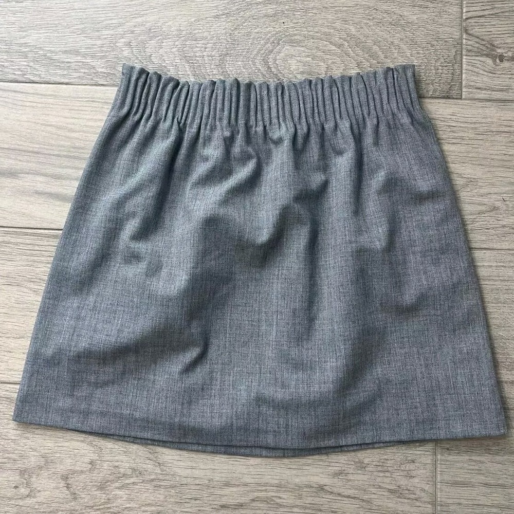 J.Crew Mercantile Skirt Womens Gray Sz 6 Mini Workwear Stretchy Waist N44